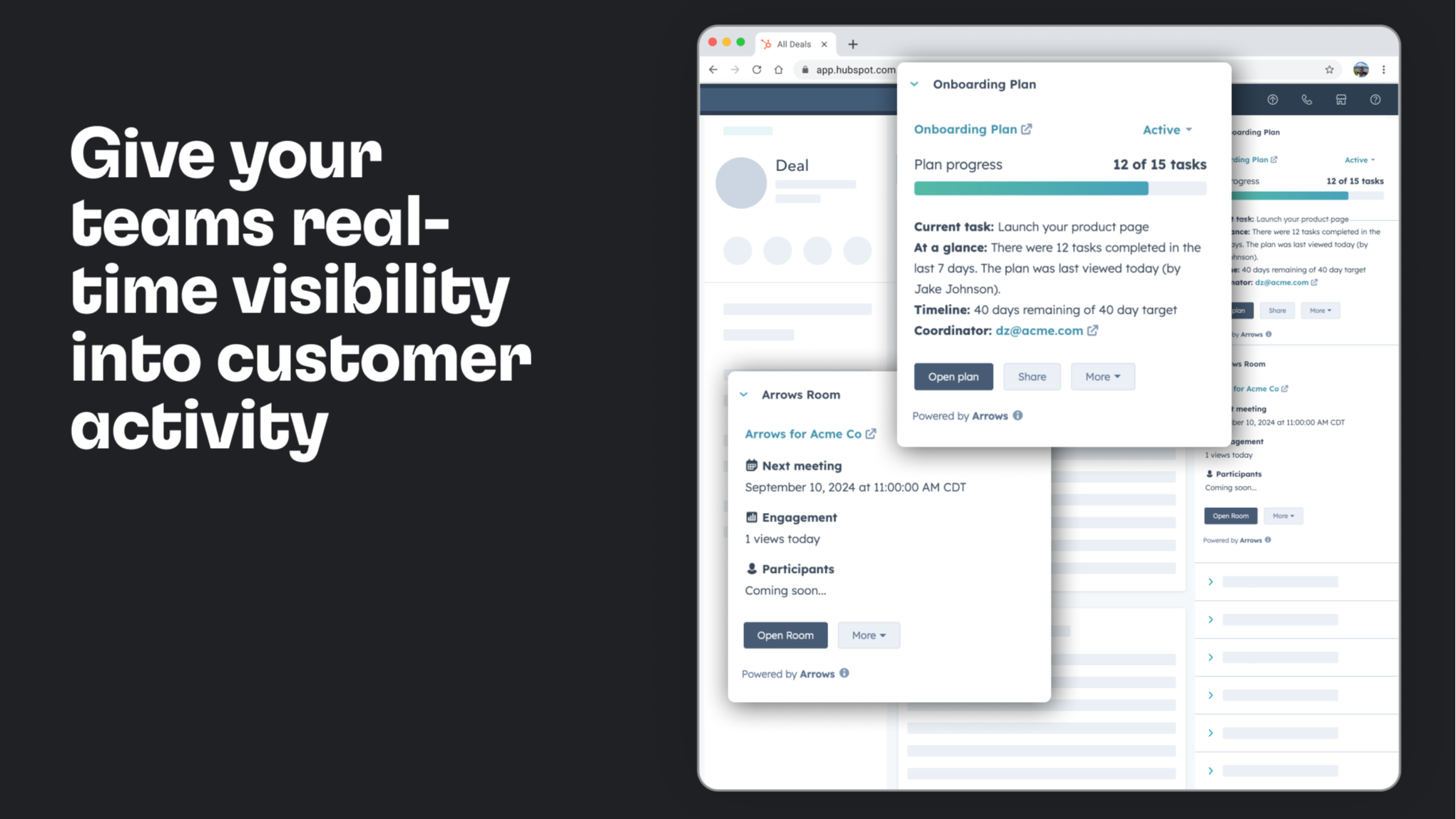 Give your teams real-time visibility into customer activity